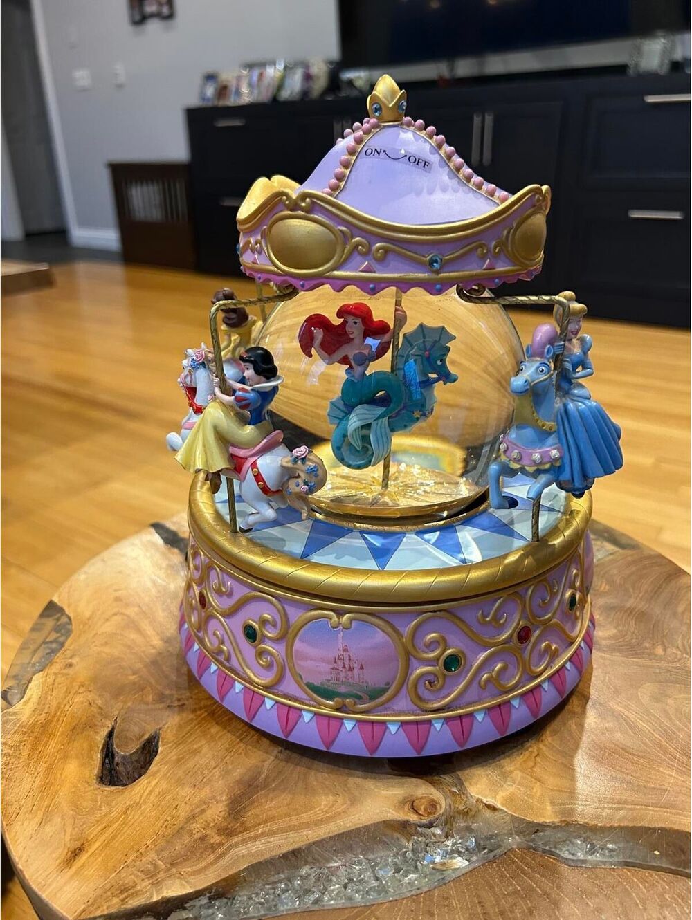 Disney Princess Carousel Snow Globe Music Box